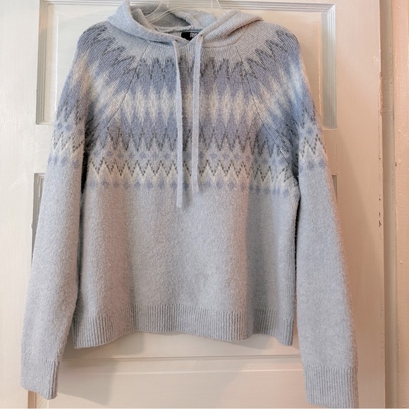 Frye Sweaters - FRYE SWEATER WOMANS FUZZY LG FAIRISLE DRAWSTRING HOODIE INCREDIBLY SOFT & WARM